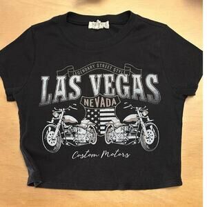 B3 Women’s Nikxie LA Custom Motors Ribbed Crop Top from Las Vegas Nevada Small